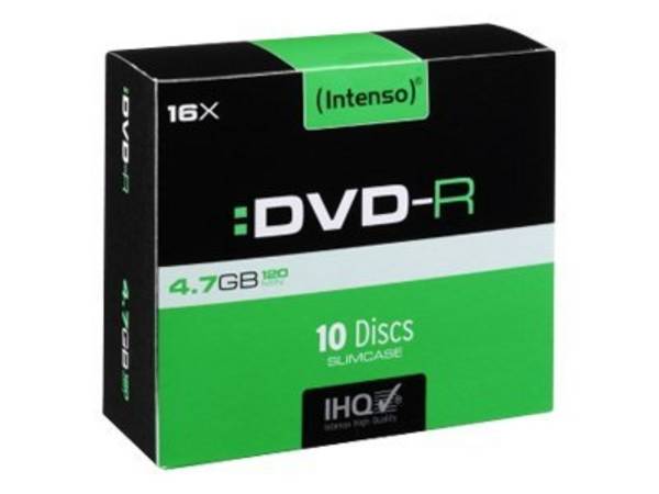 Intenso 10 x DVD-R - 4.7 GB (120 Min.) 16x - Slim Jewel Case