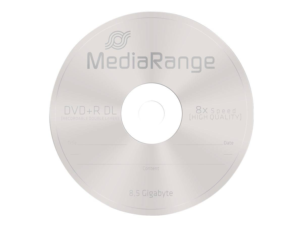 MediaRange - 5 x DVD+R DL - 8.5 GB (240 Min.) 8x-4