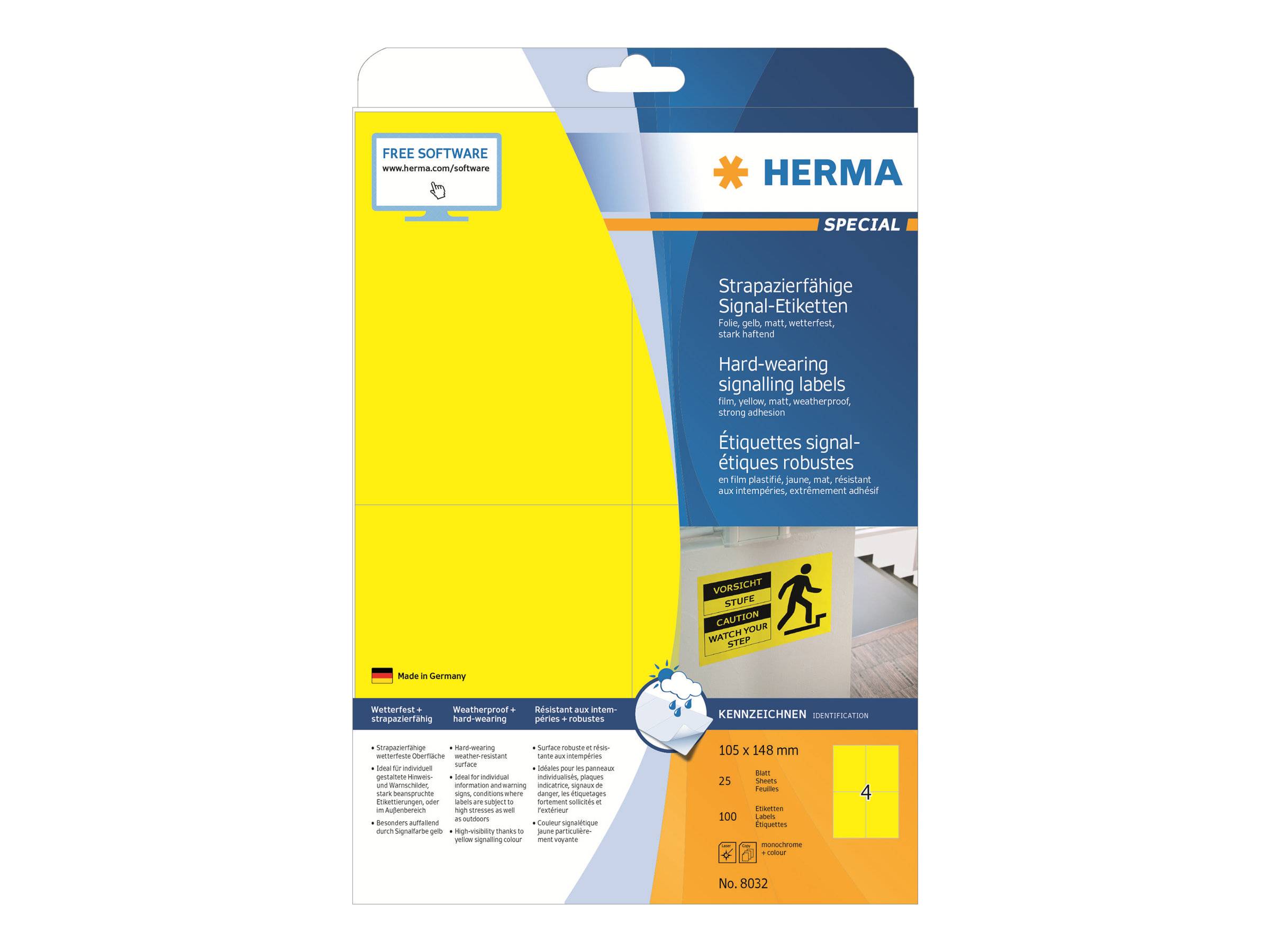 HERMA Special - Matt - selbstklebend - Gelb - A6 (105 x 148 mm)-0