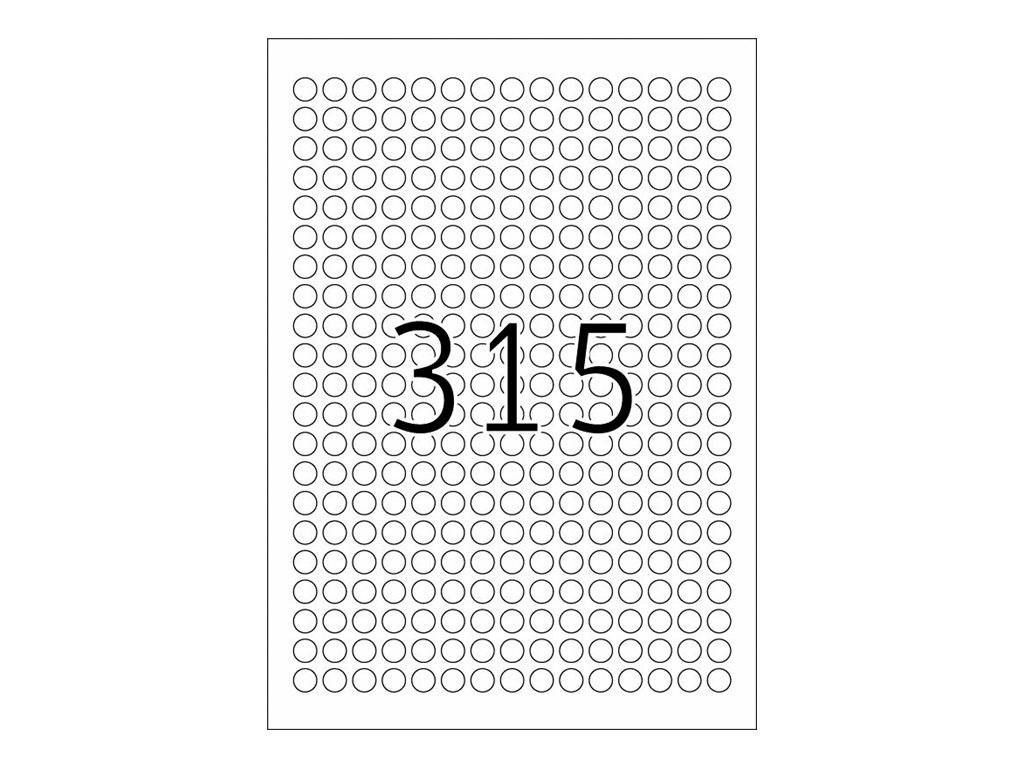 HERMA Special - Papier - matt - selbstklebend, entfernbarer Klebstoff - weiß - 10 mm rund 7875 Etikett(en) (25 Bogen x 3-4