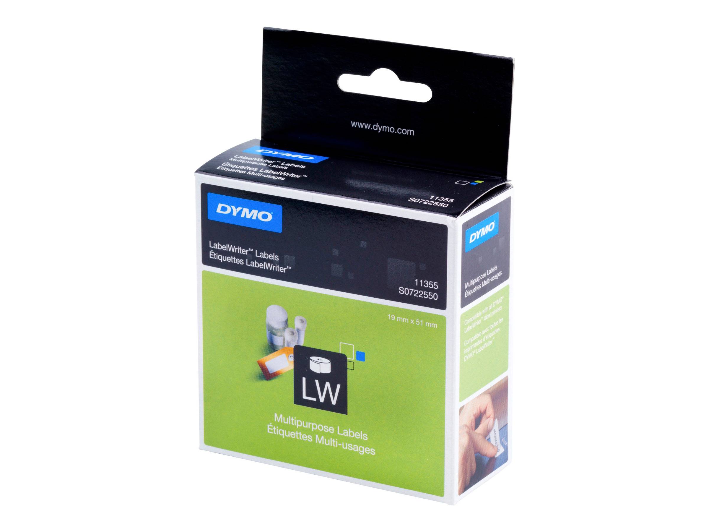 DYMO LabelWriter MultiPurpose - Weiß - 19 x 51 mm 500 Etikett(en) (1 Rolle(n)-2