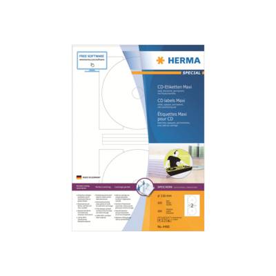 HERMA Special Maxi - Papier - matt - permanent selbstklebend - weiß - 116 mm rund 200 Etikett(en) (100 Bogen x 2)-0