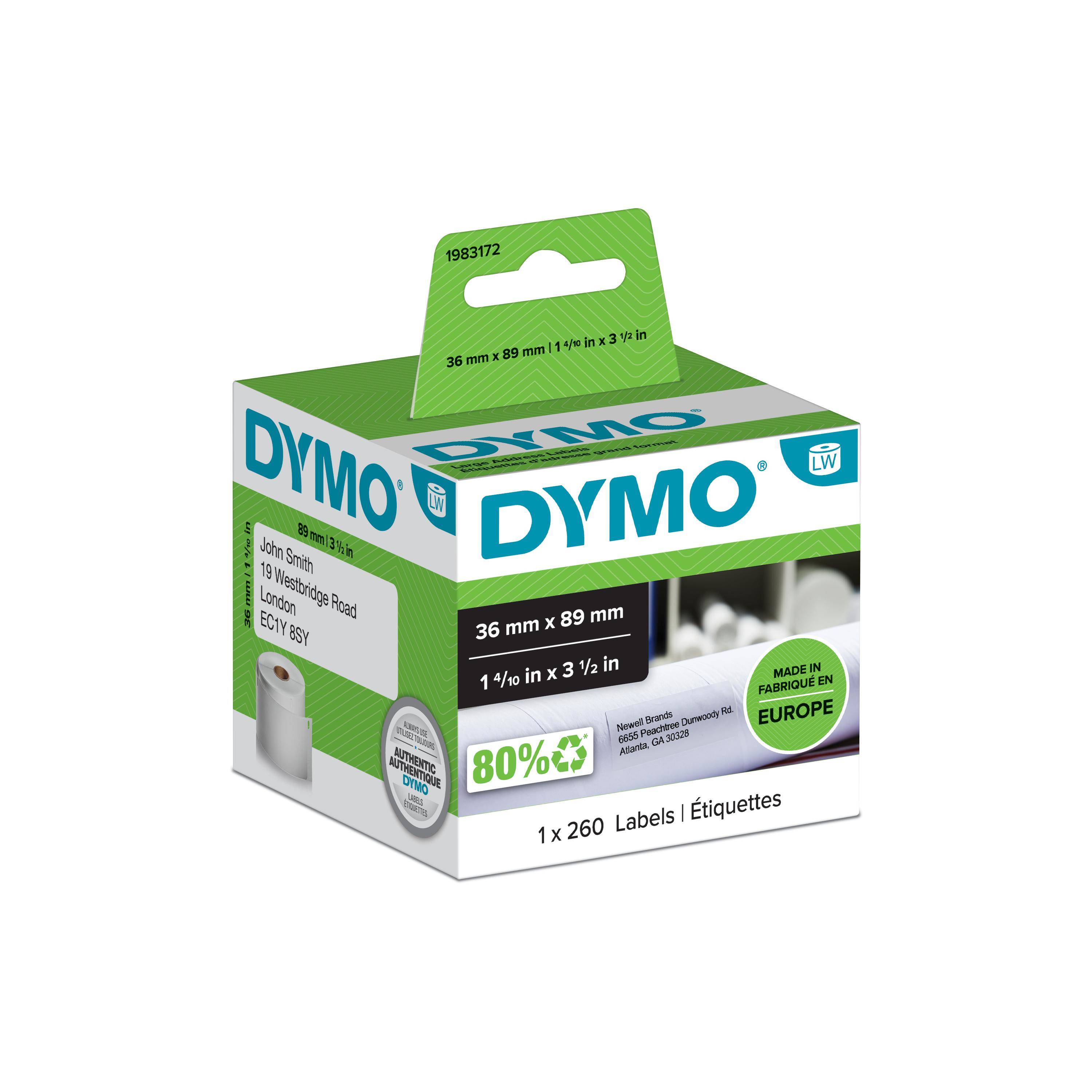 DYMO LabelWriter Large - Selbstklebend - weiß - 89 x 36 mm 260 Etikett(en) (1 Rolle(n)-6