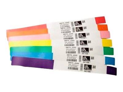 Zebra Z-Band Direct - Polypropylen (PP) - permanenter Acrylklebstoff - perforiert - 6 mil - weiß, Fühlmarke schwarz - 25-0