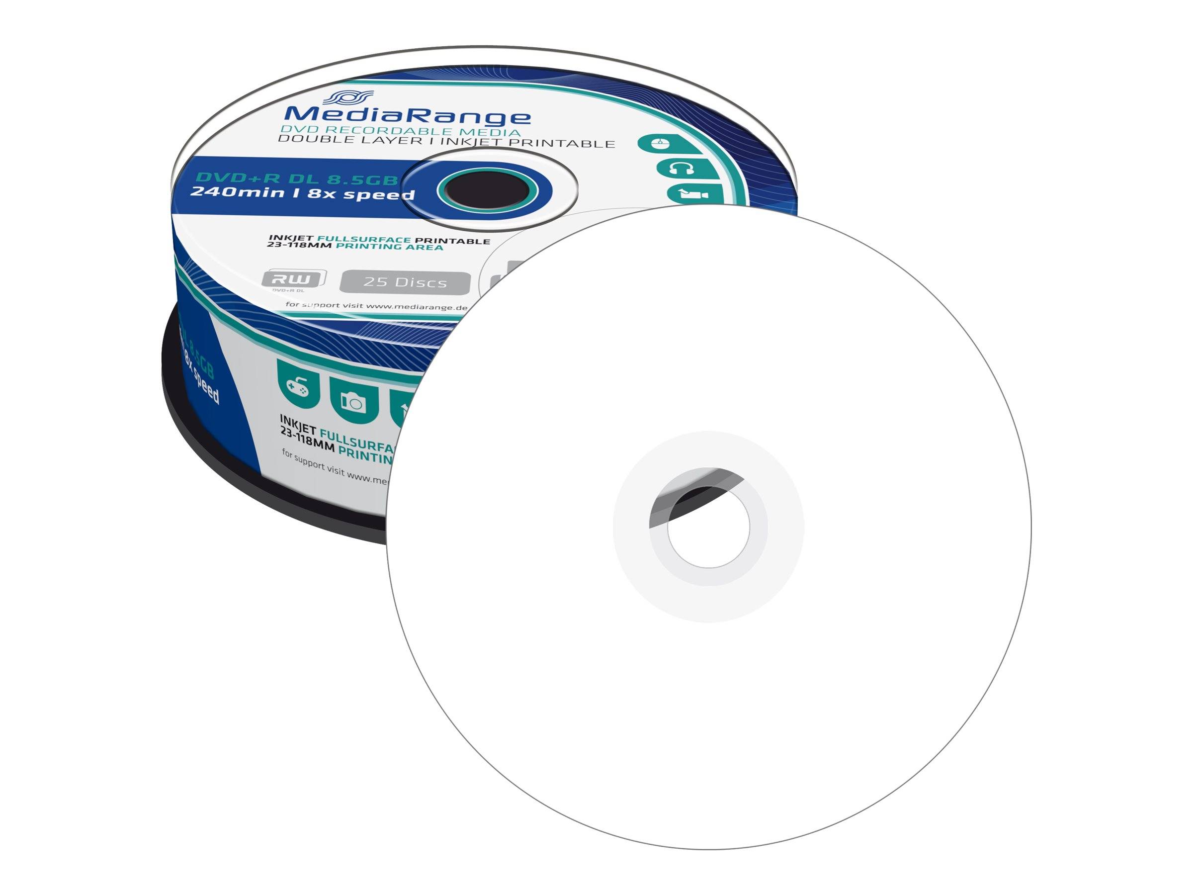 MediaRange - 25 x DVD+R DL - 8.5 GB (240 Min.) 8x-0