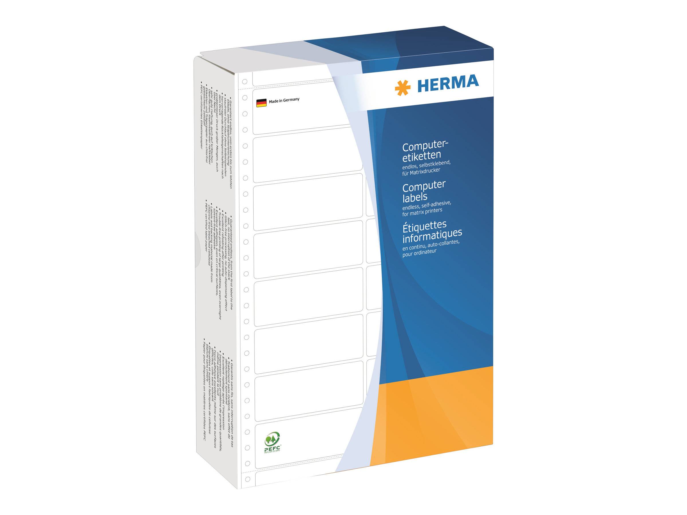 HERMA Computer labels - Papier - matt - permanent selbstklebend - perforiert - weiß - 88.9 x 48.4 mm 6000 Etikett(en) (2-5