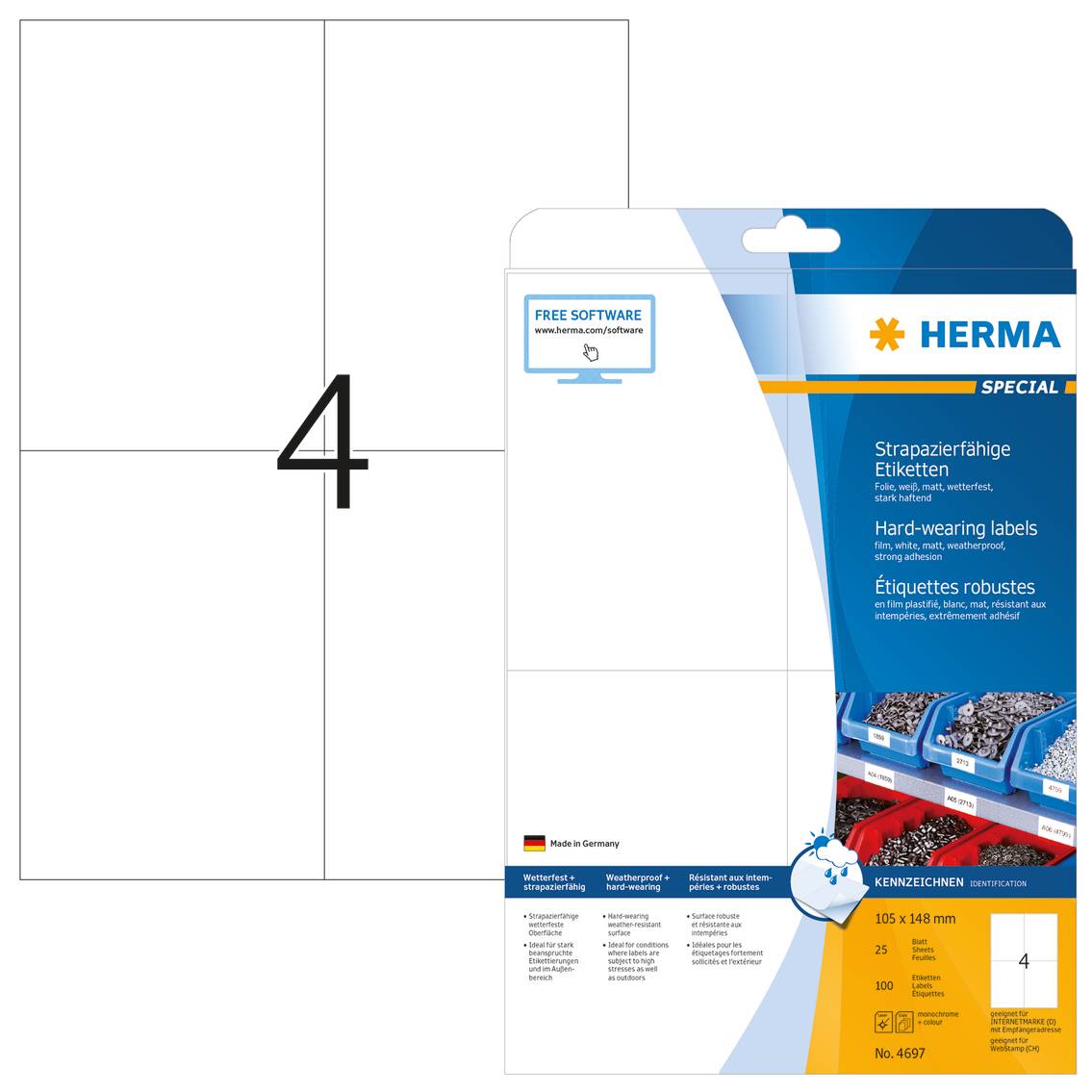 HERMA Special - Matt - selbstklebend - weiß - A6 (105 x 148 mm)-7