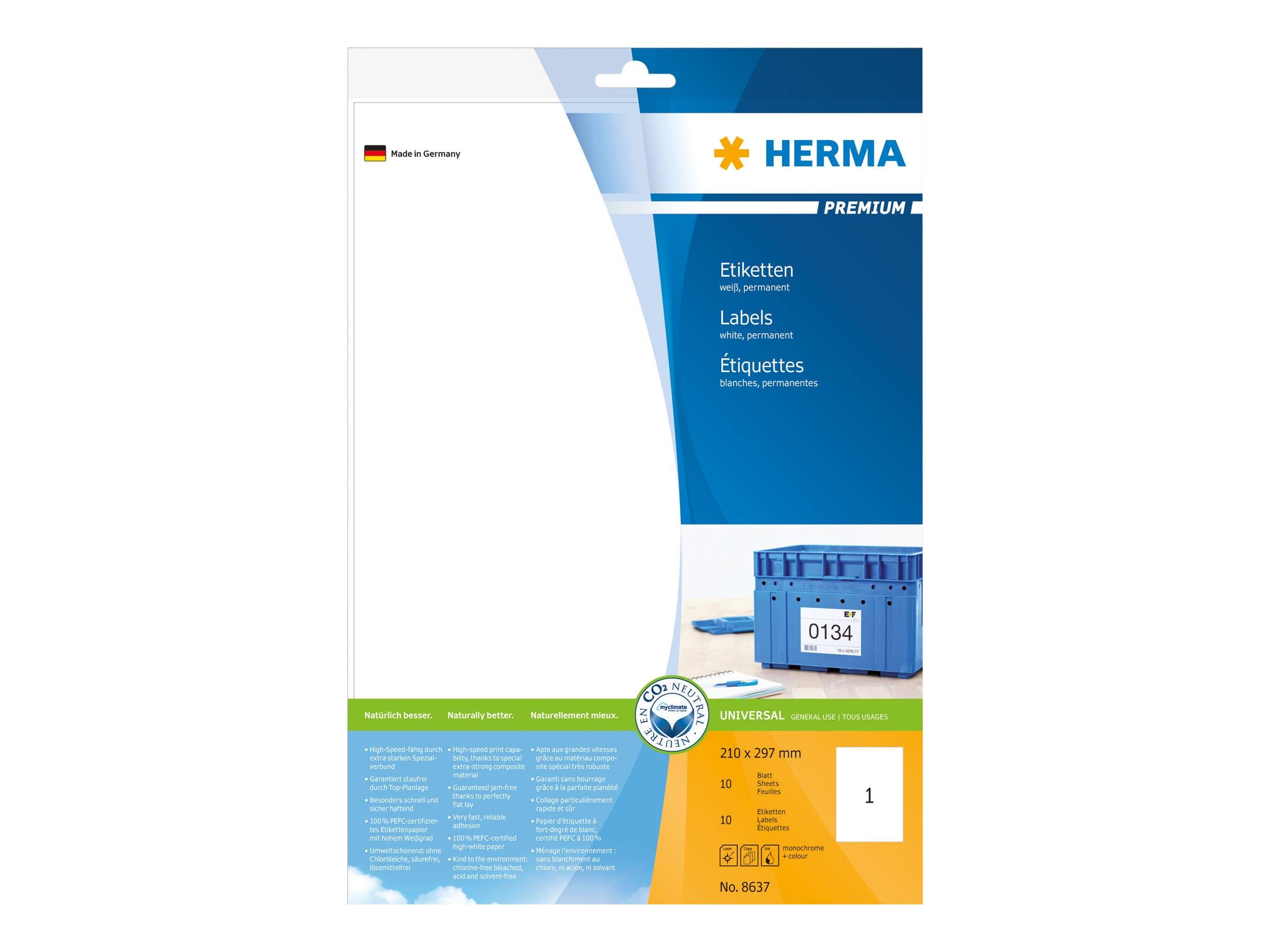 HERMA Premium - Papier - matt - permanent selbstklebend - weiß - A4 (210 x 297 mm)-0