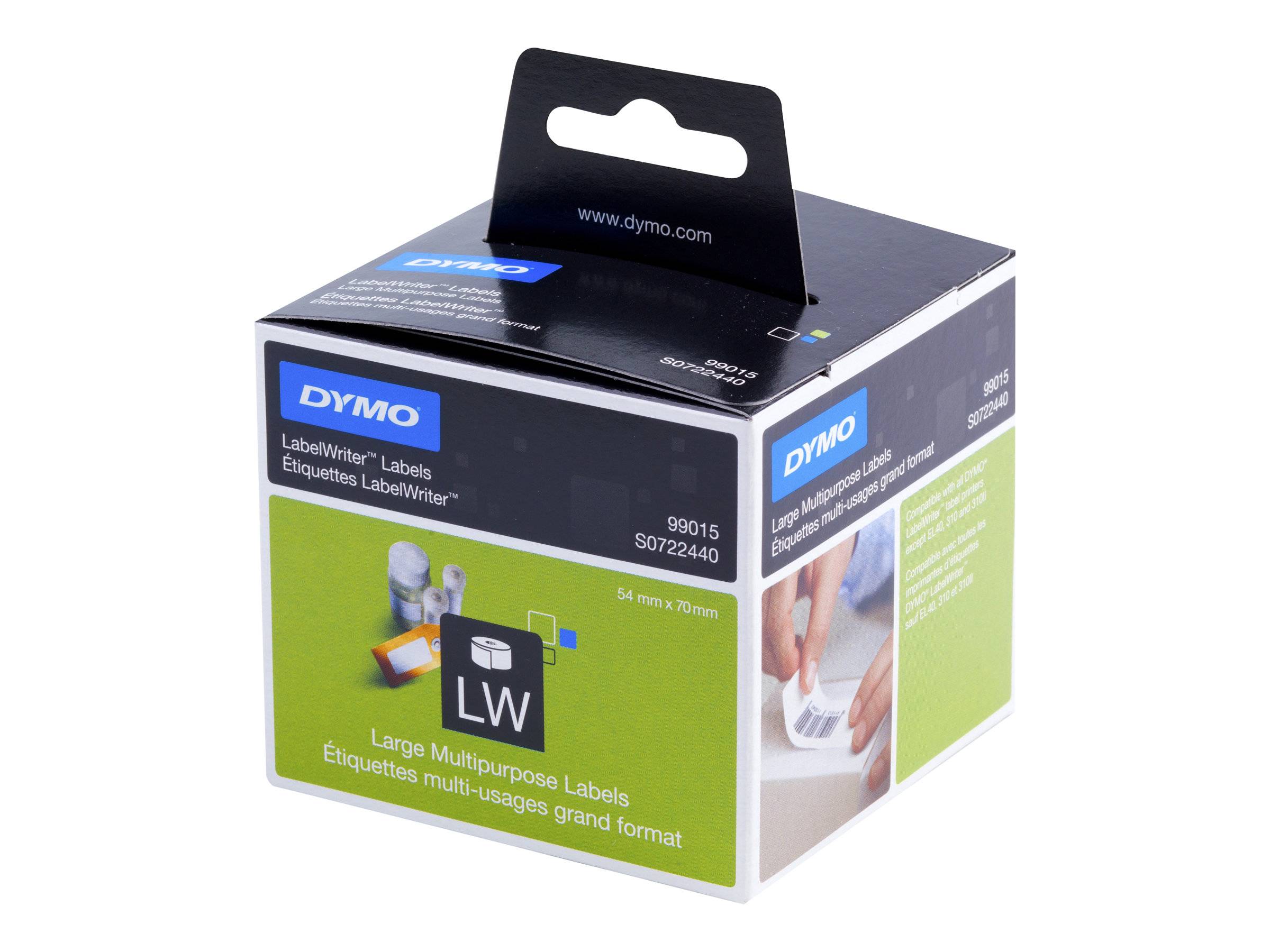 DYMO LabelWriter MultiPurpose - Papier - permanenter Klebstoff - weiß - 54 x 70 mm 320 Etikett(en) (1 Rolle(n)-5