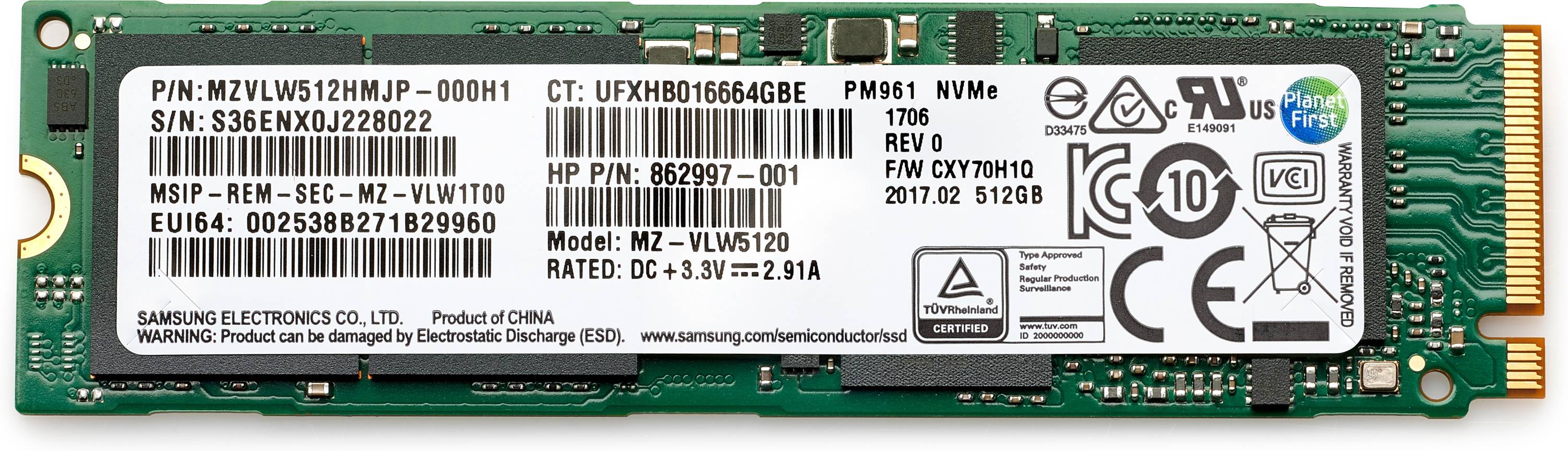 HP SSD - 512 GB - intern - M.2 2280 - PCIe 4.0 x4 (NVMe)-1