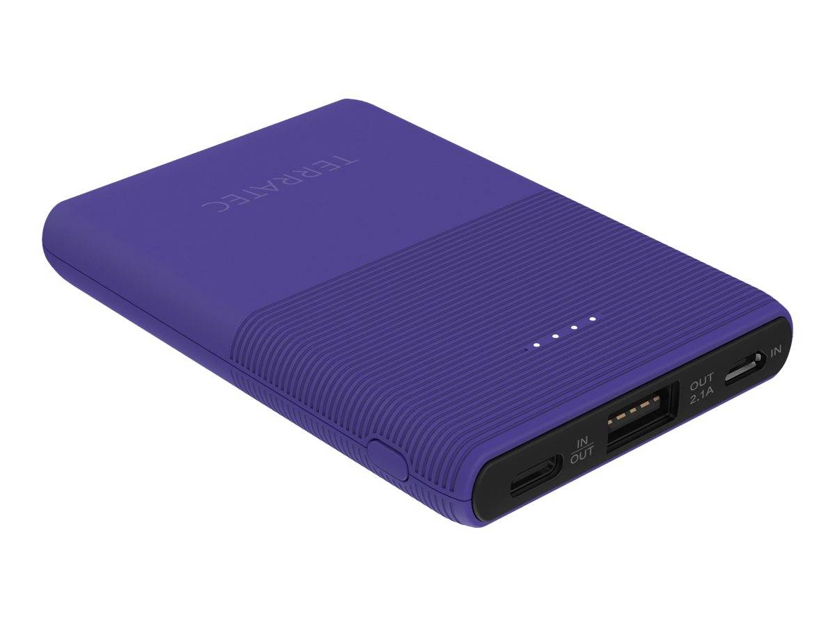 TERRATEC P50 Pocket - Powerbank - 5000 mAh - 2.1 A - 2 Ausgabeanschlussstellen (USB, USB-C)-0