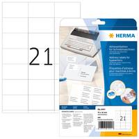HERMA Adressetiketten für Schreibmaschinen A4 70x42 mm Papier matt Ecken spitz 420 St., Weiß, Papier, Matte, Deutschland-4