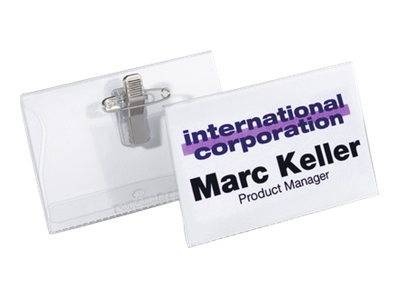DURABLE - Namensschild - für 40 x 75 mm - Clip, Nadel - durchsichtig (Packung mit 50)-6