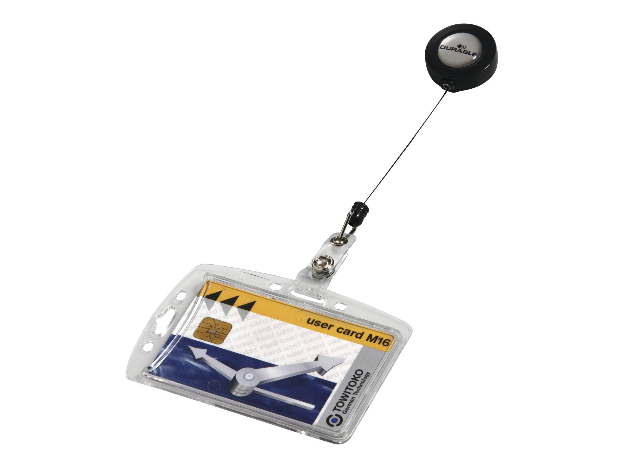 DURABLE - Kartenhalter - für 54 x 85 mm - Clip - durchsichtig (Packung mit 10)-0