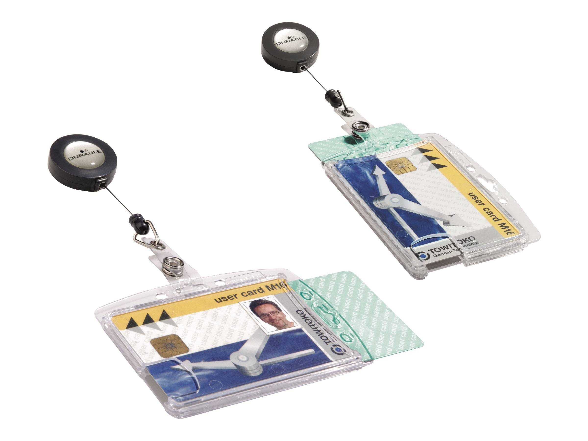 DURABLE - Kartenhalter - für 54 x 85 mm - Clip - durchsichtig (Packung mit 10)-3