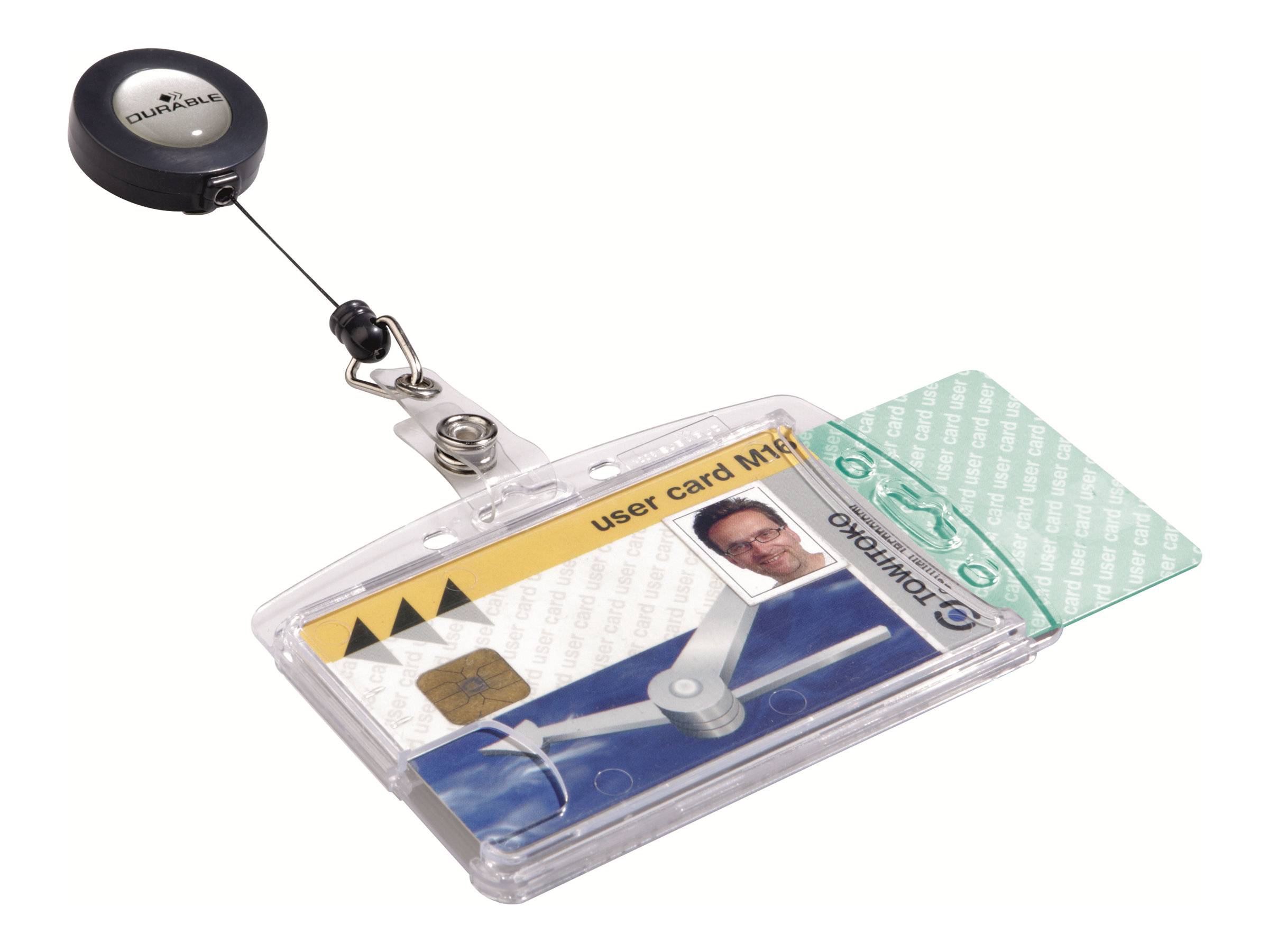 DURABLE - Kartenhalter - für 54 x 85 mm - Clip - durchsichtig (Packung mit 10)-5