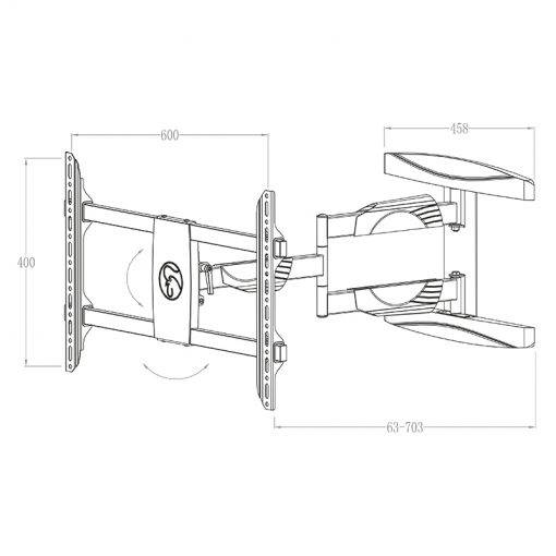 HAGOR - BrackIT L Wandhalterung neig- & schwenkbar - 32-55" - VESA max. 600x400 - max. Traglast 30 kg-6