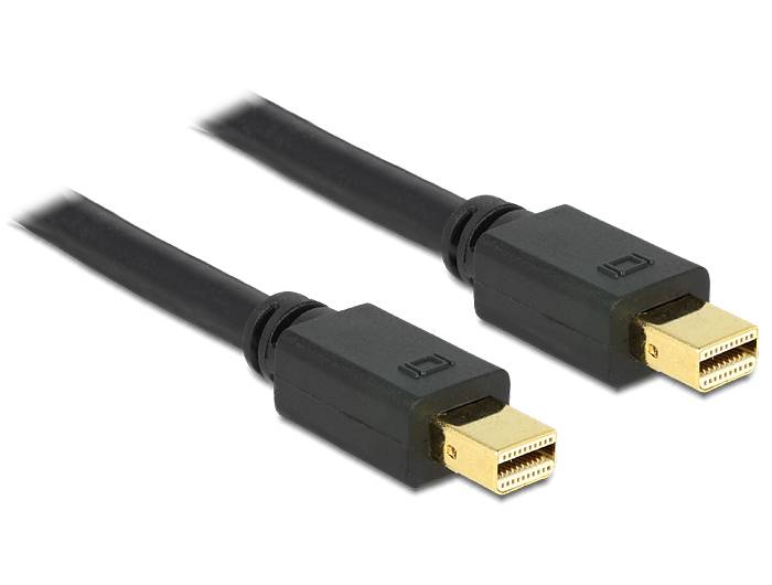 Delock Mini-DisplayPort Anschlusskabel Mini DisplayPort Stecker, Mini DisplayPort Stecker 1.00 m Schwarz 83473 vergoldet-2