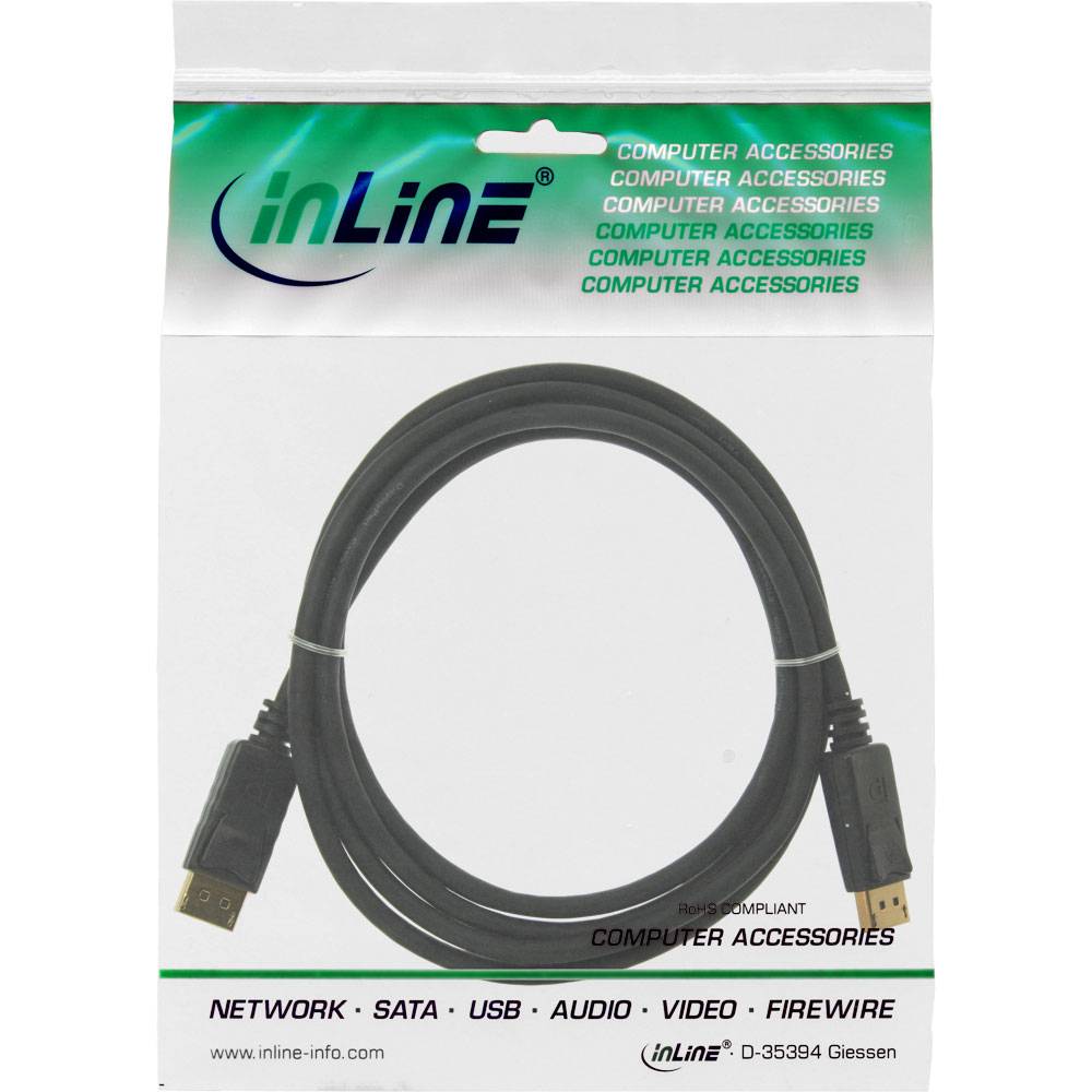 InLine® DisplayPort Kabel, schwarz, vergoldete Kontakte, 0,3m-6