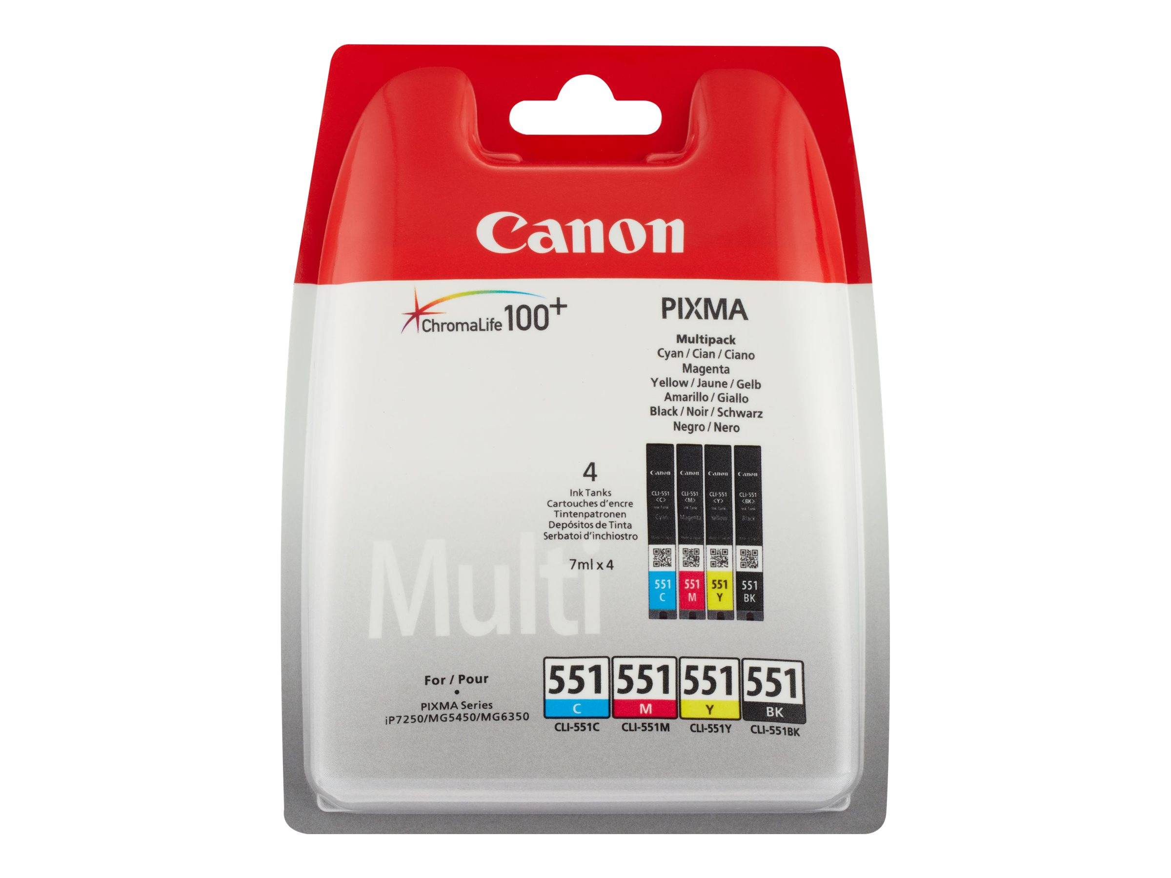 Canon CLI-551 C/M/Y/BK Multipack - 4er-Pack - Schwarz, Gelb, Cyan, Magenta-0