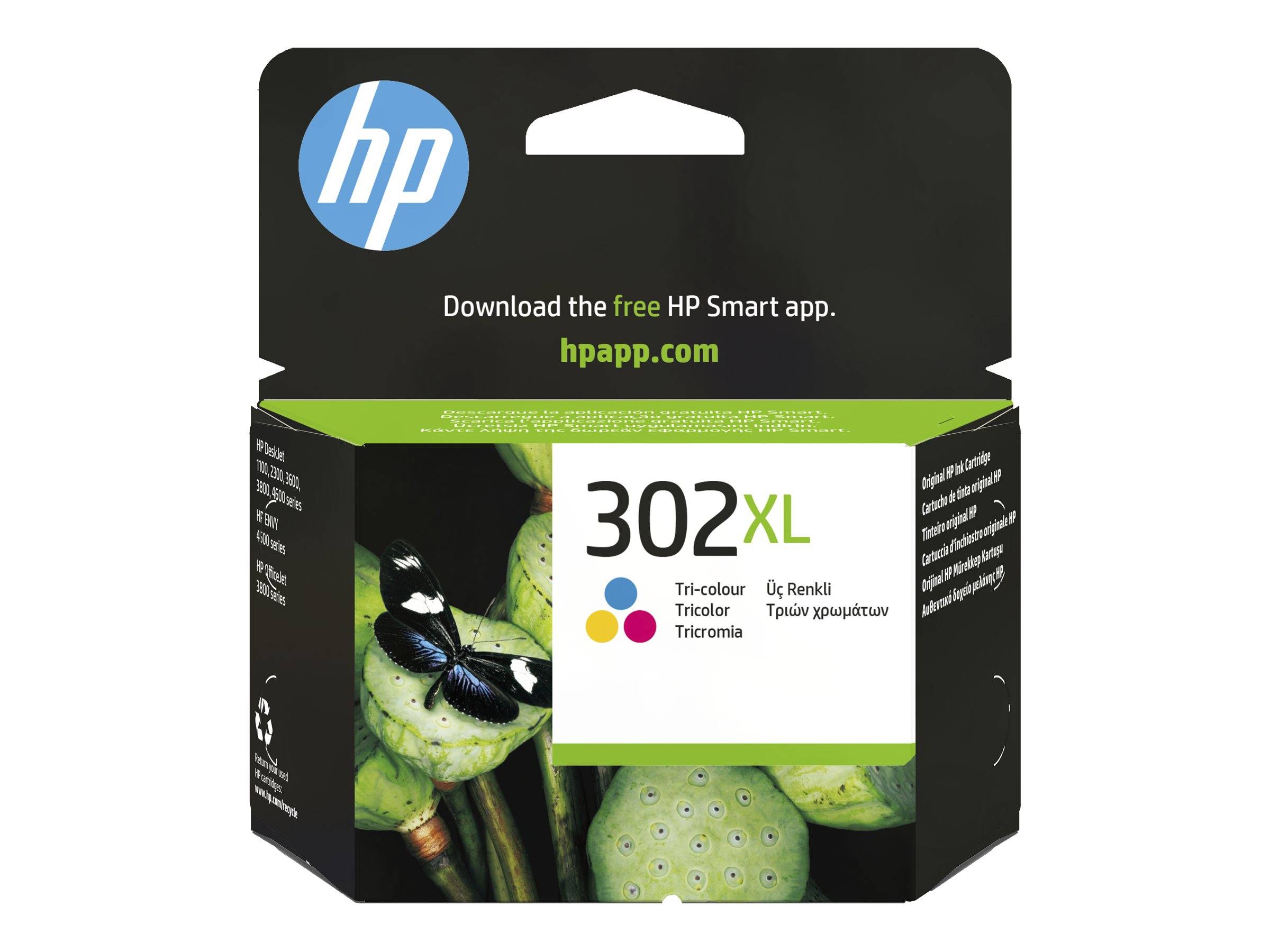HP 302XL - 8 ml - Hohe Ergiebigkeit - Farbe (Cyan, Magenta, Gelb)-0