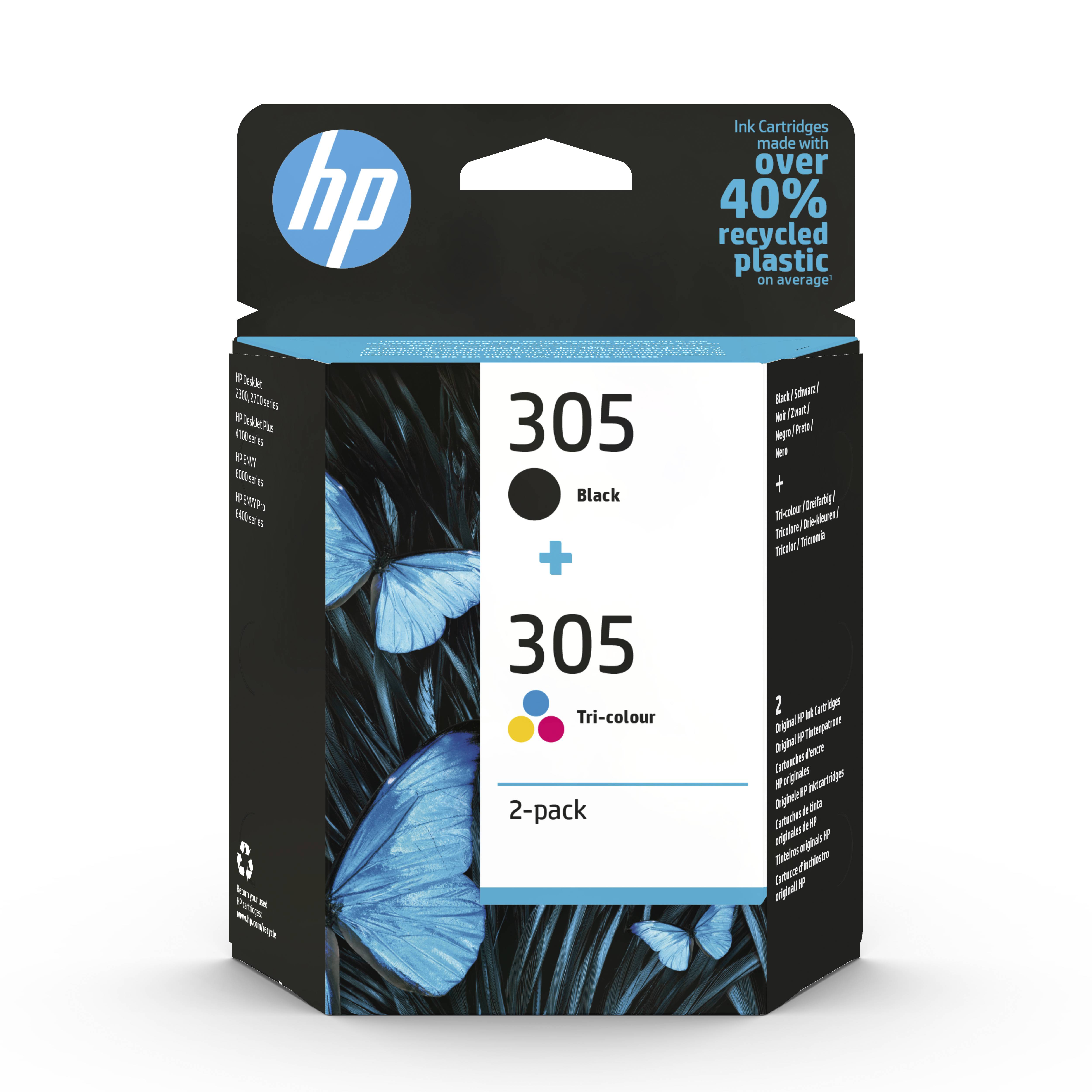 HP 305 - 2er-Pack - Schwarz, Farbe (Cyan, Magenta, Gelb)-2