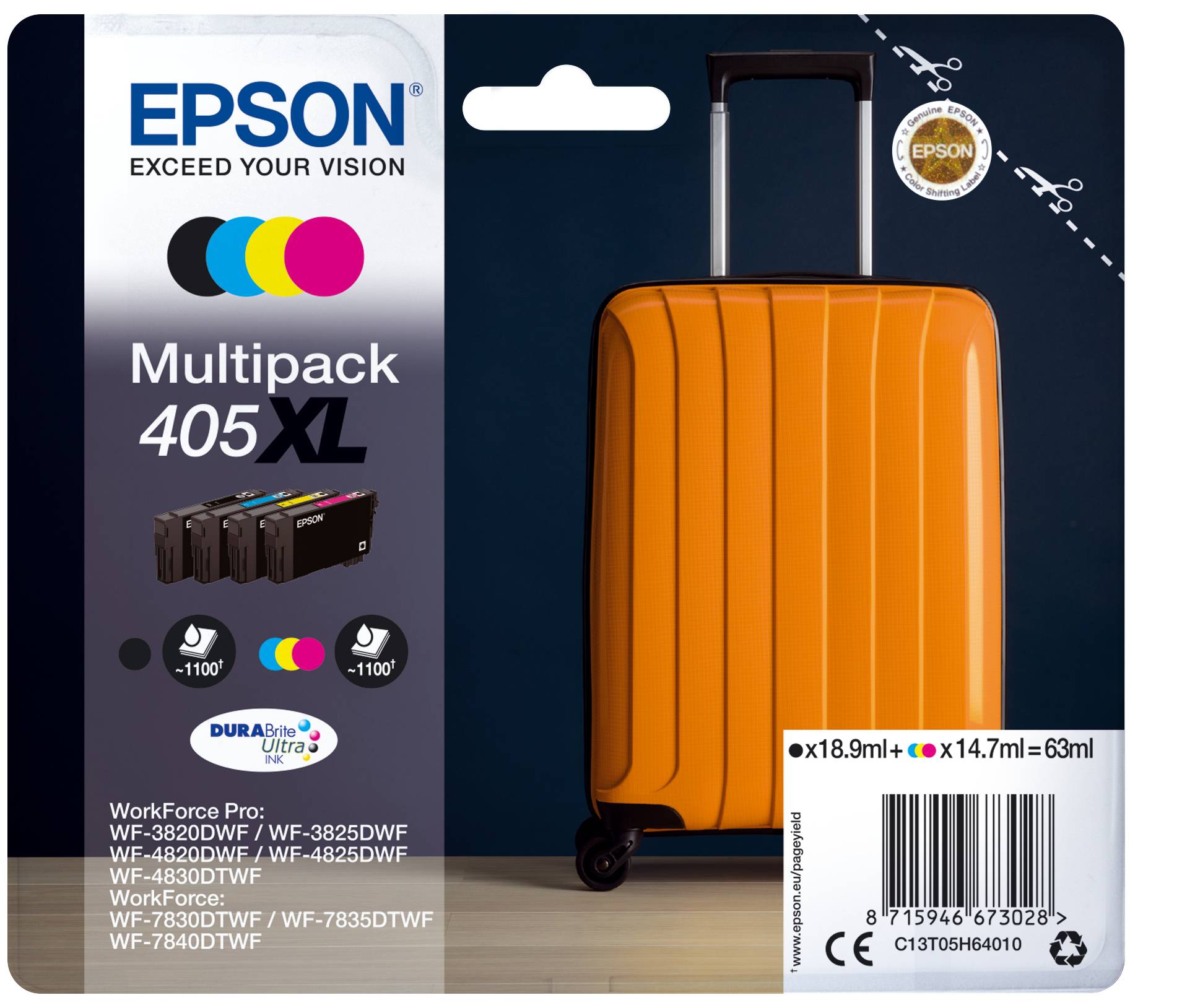 Epson 405XL Multipack - 4er-Pack - XL - Schwarz, Gelb, Cyan, Magenta-4