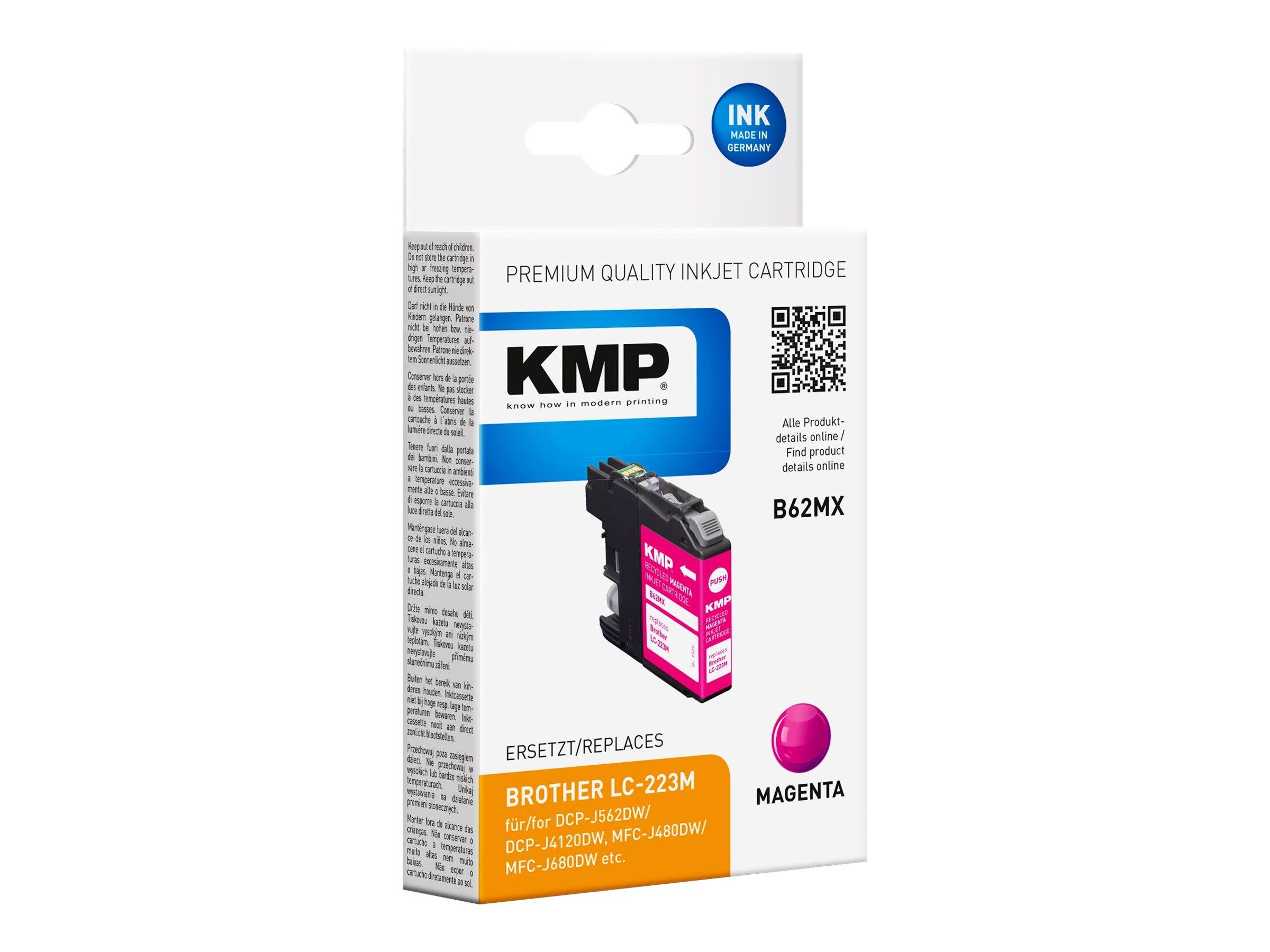 KMP B62MX - 5.9 ml - Magenta - kompatibel - wiederaufbereitet - Tintenpatrone (Alternative zu: Brother LC-223M)-0
