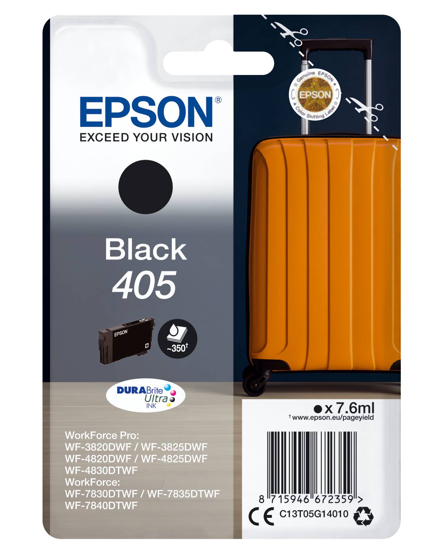 Epson 405 - 7.6 ml - Schwarz - original - Blister mit RF- / akustischem Alarmsignal-4