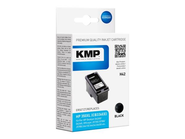 KMP H42 - 25 ml - Schwarz - kompatibel - Tintenpatrone (Alternative zu: HP 350XL, HP CB336EE)