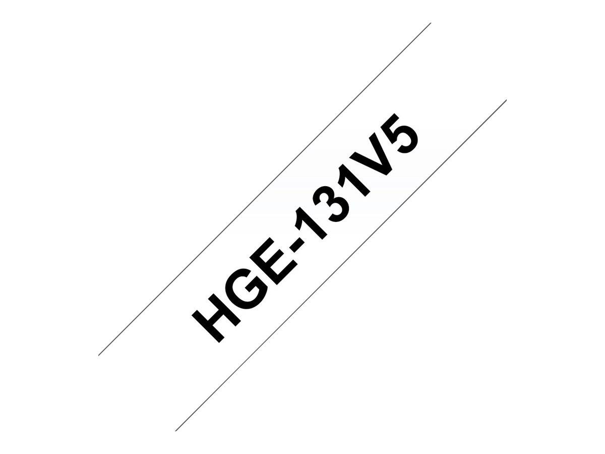 Brother HGE-131V5 - Schwarz auf durchsichtig - Rolle (1,2 cm x 8 m)-0