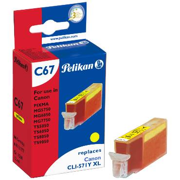 Pelikan C67 - 12 ml - Gelb - kompatibel - Tintenpatrone (Alternative zu: Canon CLI-571YXL)-2