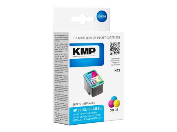 KMP H43 - 21 ml - Farbe (Cyan, Magenta, Gelb) - kompatibel - Tintenpatrone (Alternative zu: HP 351XL, HP CB338EE)