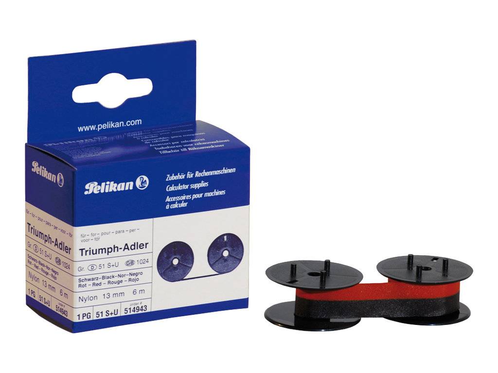 Pelikan Farbband, Gruppe 51 S+U/2, Nylon, schwarz/rot (3581573)-0
