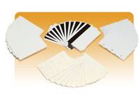 Zebra Premier - 30 mil - 100 Stck. PVC-Karte mit 3-Up Abroll-Schlüsseletiketten-2