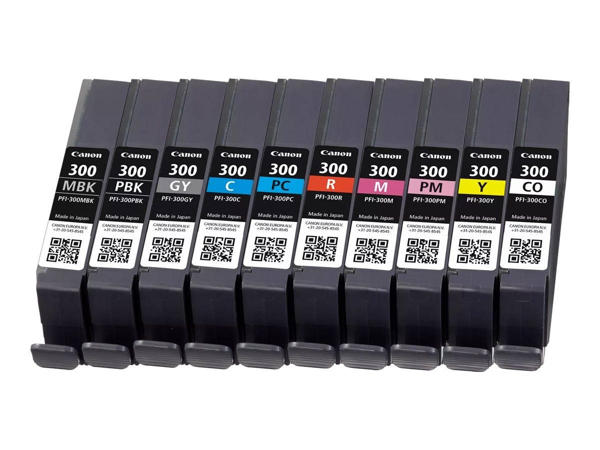 Canon PFI-MBK/PBK/CO/GY/R/C/M/Y/PC/PM 10 Ink Cartridge Multipack-0