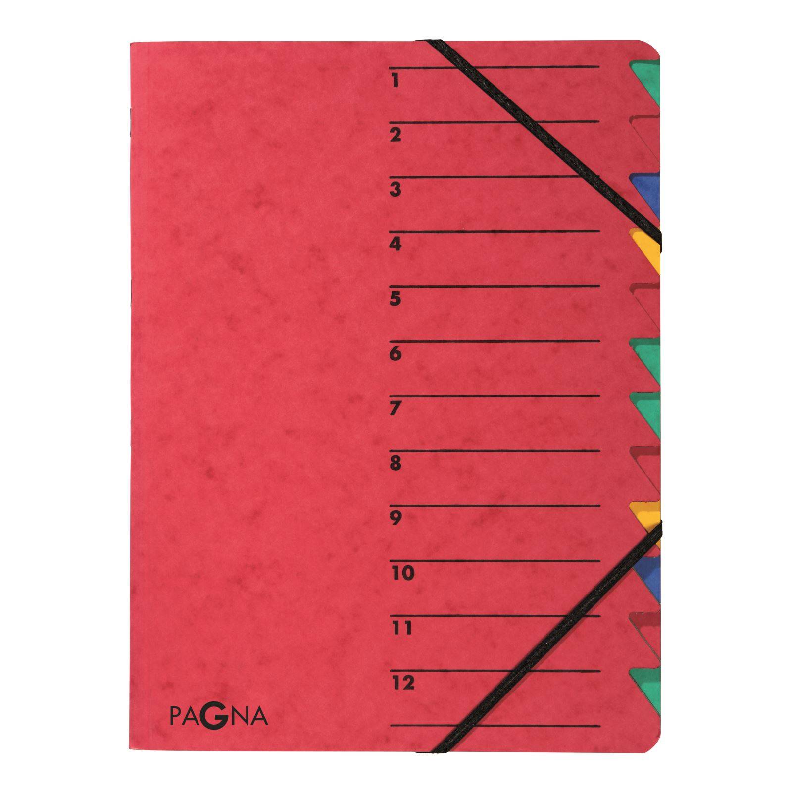 PAGNA Ordnungsmappe EASY 24131-01 DIN A4 12Fächer Pressspan rot-3