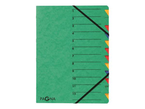 PAGNA Ordnungsmappe EASY 24131-08 DIN A4 12Fächer Pressspan grün