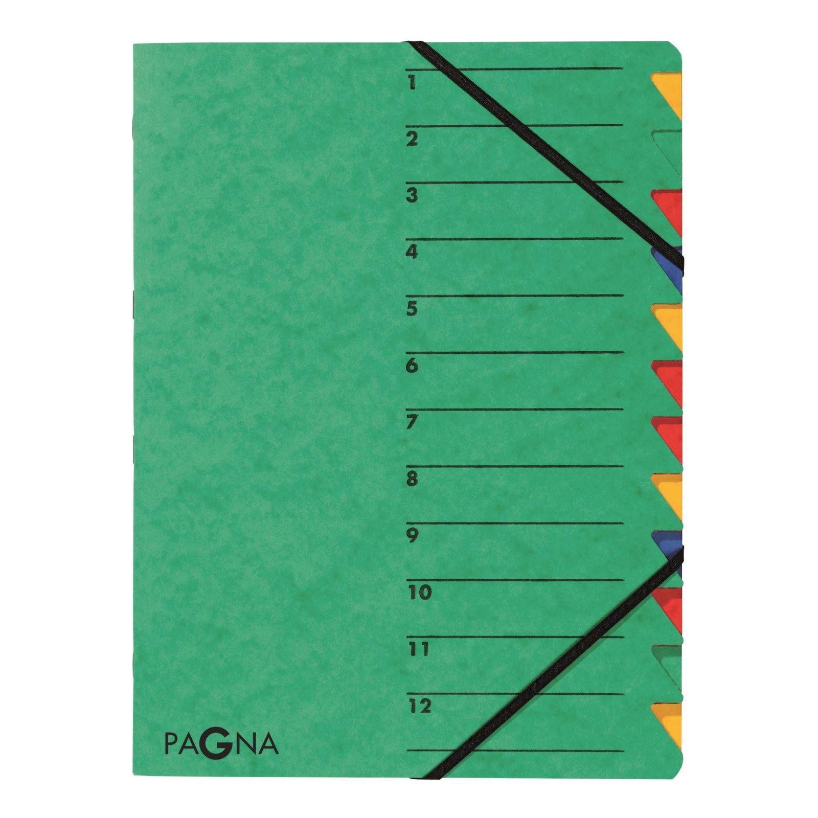 PAGNA Ordnungsmappe EASY 24131-08 DIN A4 12Fächer Pressspan grün-3