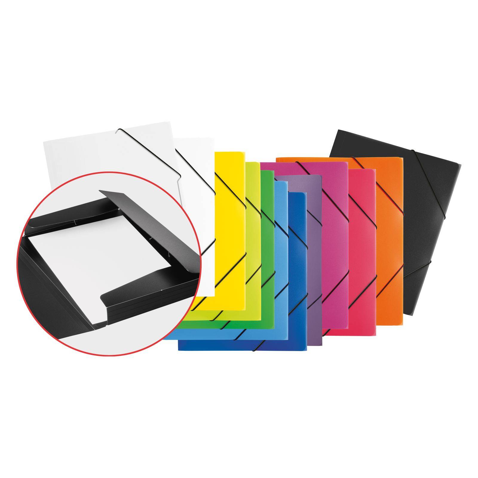 Gummizugmappe DIN A4 PP 3Klappen weiß-6