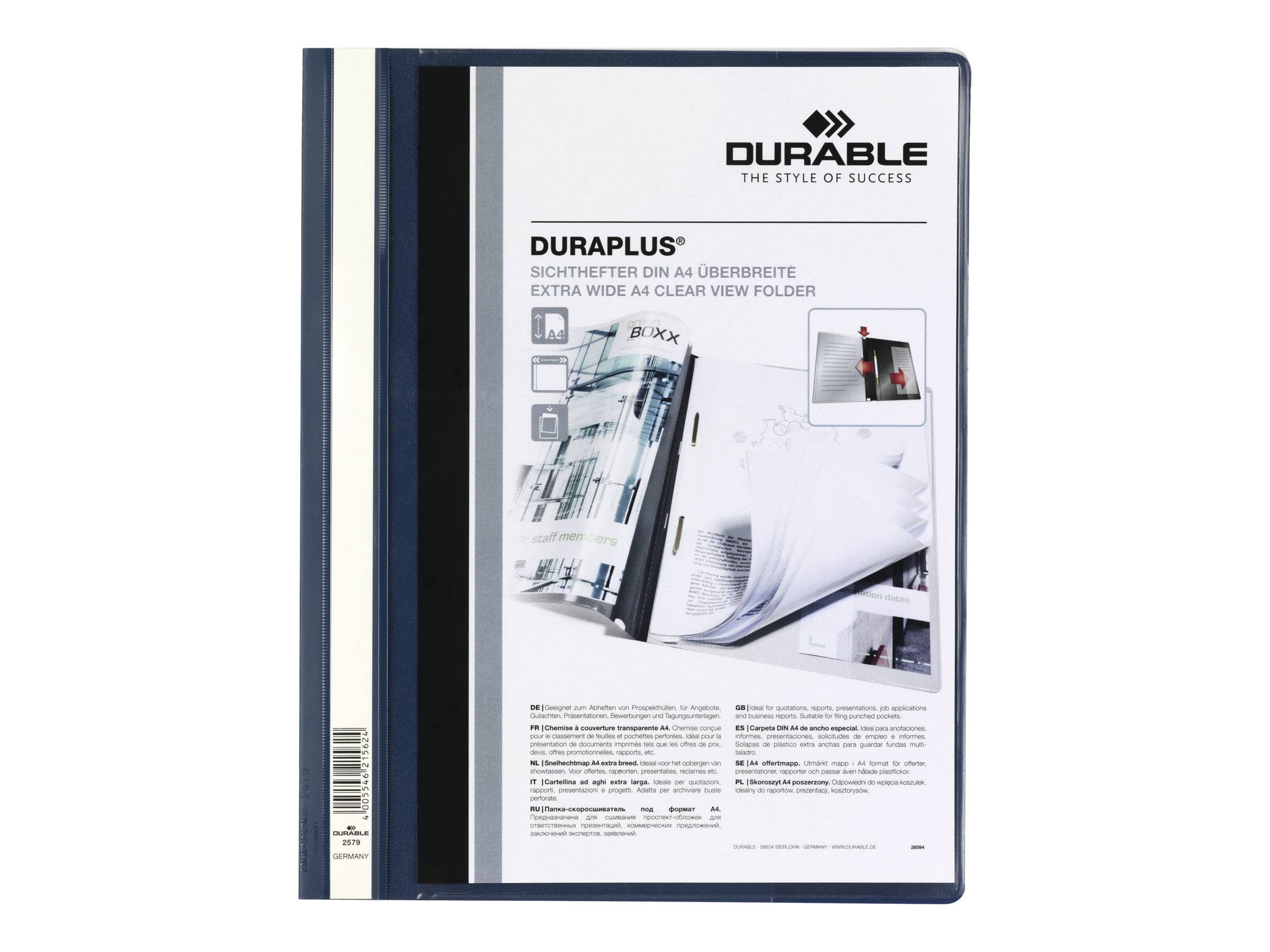 DURABLE DURAPLUS - Schnellhefter - für A4 - dunkelblau-0