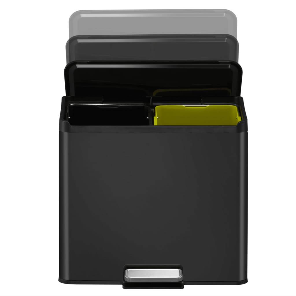 Treteimer Recycler Stahl 30 l 2-fach-Sammler schwarz. Vepa Bins Groothandel B.V. 76000749-4