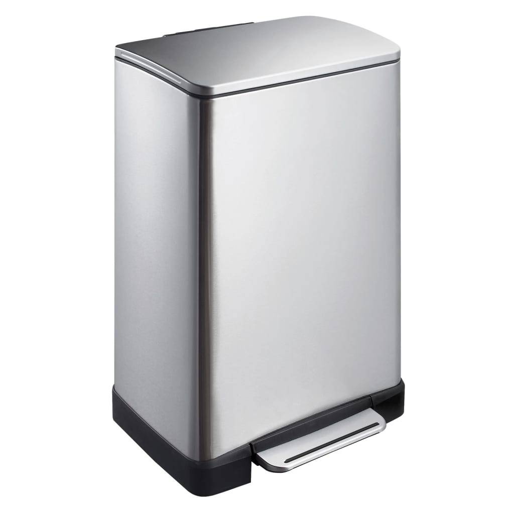 Edelstahl-Tretabfallsammler eckig Volumen 40 l Anti-Fingerprint-Beschichtung. Vepa Bins Groothandel B.V.-0