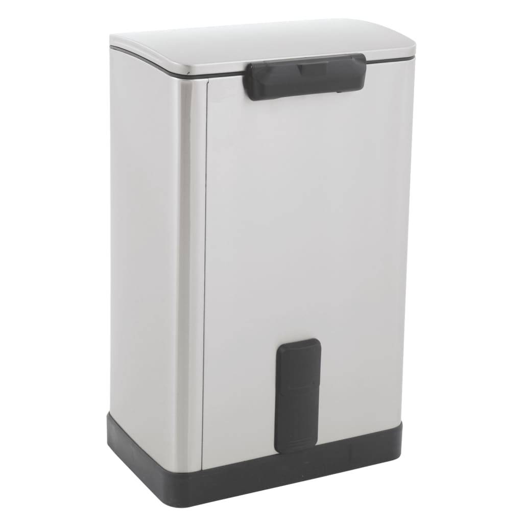 Edelstahl-Tretabfallsammler eckig Volumen 40 l Anti-Fingerprint-Beschichtung. Vepa Bins Groothandel B.V.-2