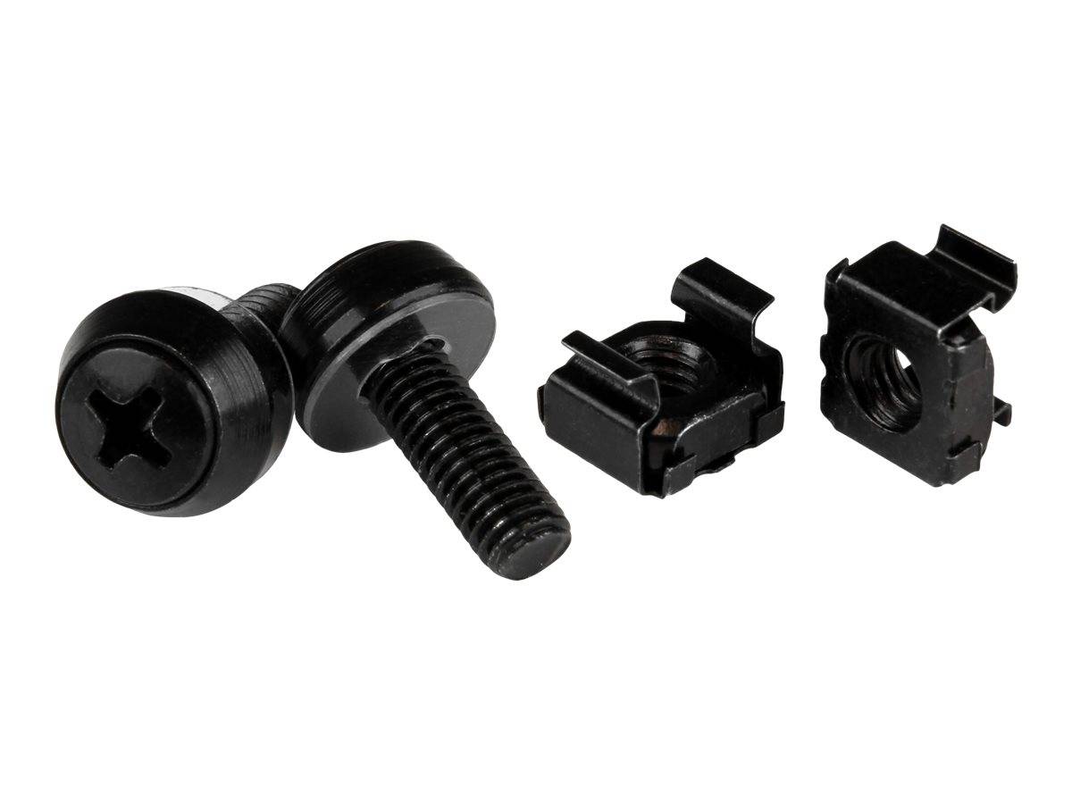 StarTech.com M6 x 12mm - Schrauben und Käfigmuttern - 50er Pack - Schwarz - M6 M-0