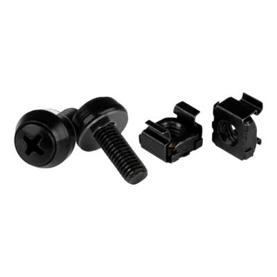 StarTech.com M6 x 12mm - Schrauben und Käfigmuttern - 50er Pack - Schwarz - M6 M-0