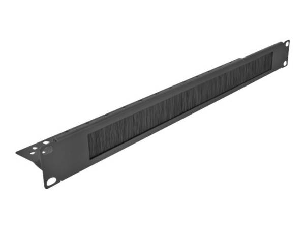 Delock Kabelabdeckung mit Bürsten Rack montierbar Schwarz 1U 48,3 cm 19"