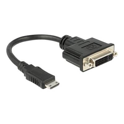 Delock 65564 HDMI / DVI Adapter [1x HDMI-Stecker C Mini - 1x DVI-Buchse 24+5pol.] Schwarz  20.00 cm