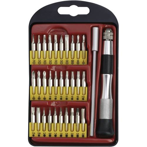 Thumbnail - Donau Elektronik 821797 Bit-Set 30teilig Schlitz, Kreuzschlitz Phillips, Kreuzschlitz Pozidriv, Innen-Sechskant, T-Profi...