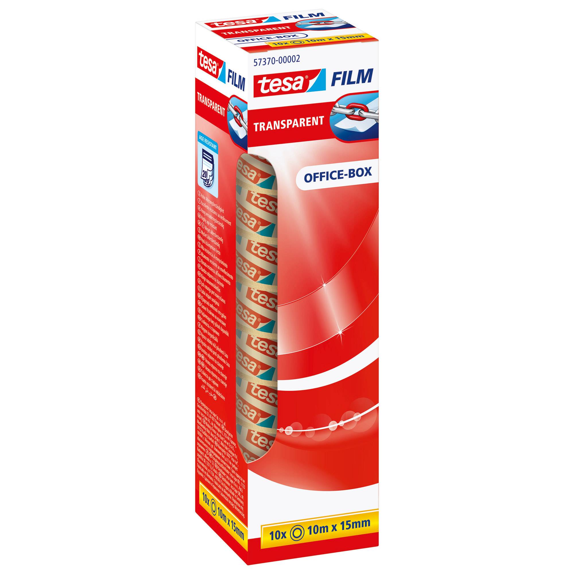 Tesafilm - Büro-Klebeband - 15 mm x 10 m - Polypropylenfolie - transparent (Packung mit 10)-6